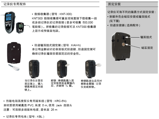 法國KIMO-KH210照度溫濕度記錄機專用配件